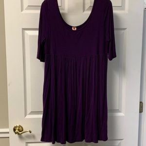 PURPLE EMPIRE WAIST DRESS